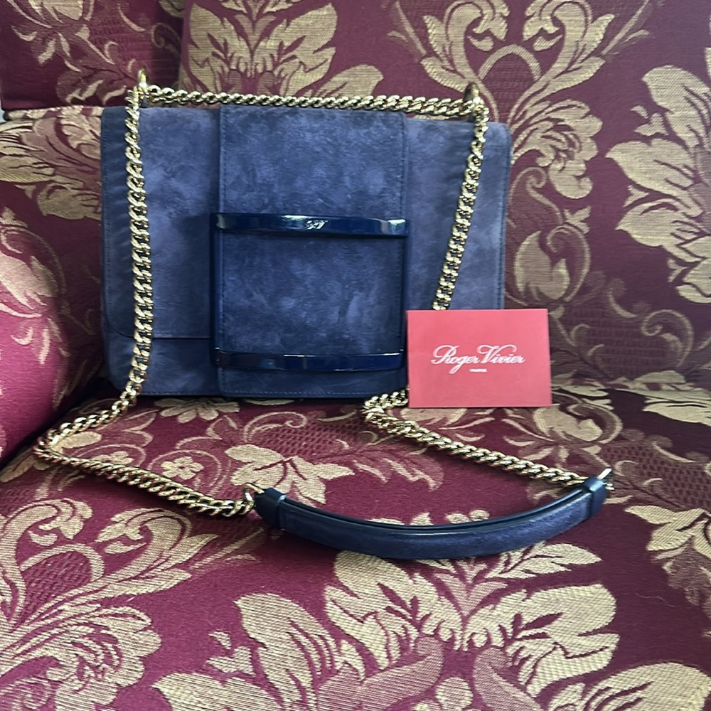 Roger Vivier Suede Viv’ Choc Shoulder Bag - Picture 7 of 9